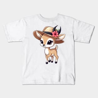 Cool Gazelle in Hat Kids T-Shirt